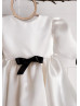 Puff Sleeves Ivory Organza Satin Latest Flower Girl Dress Puff Sleeves Ivory Organza Satin Latest Flower Girl Dress